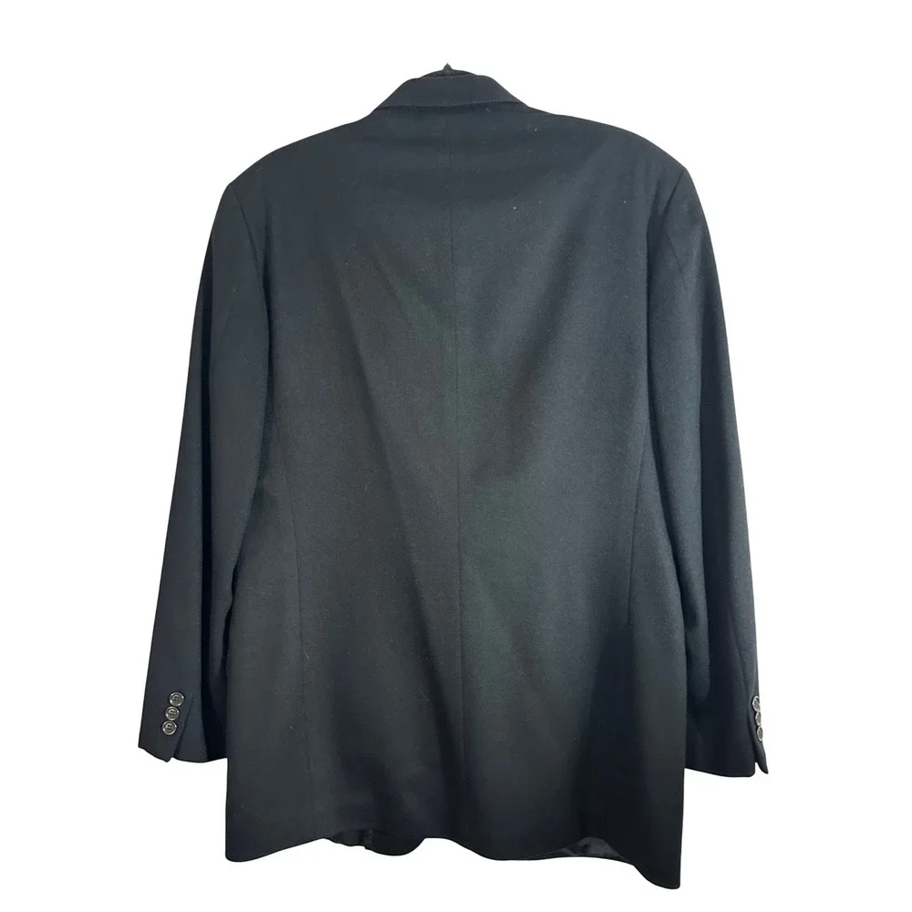 Movimento Mens Black Wool Blazer‎ Jacket Made in Italy Two Button Sport Coat 44R